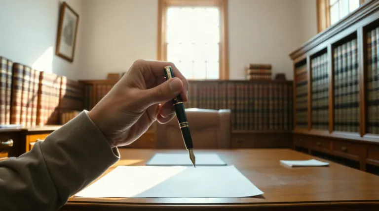 Signature d'un acte de vente en viager chez un notaire